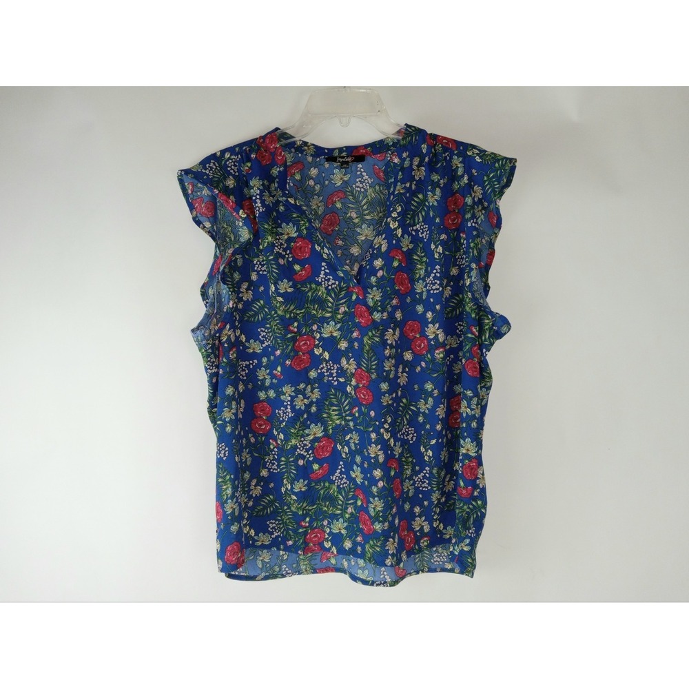 Impulsive  Womens Top size 2X Blue Floral Romantic Modern Boho Feminine